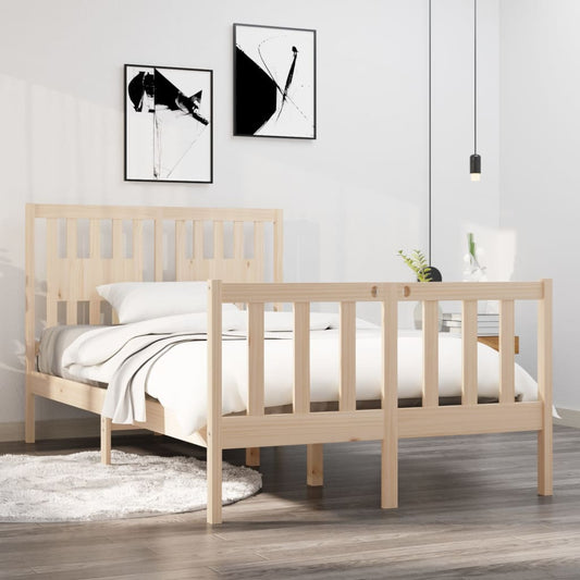 vidaXL Bed Frame Solid Wood 120x190 cm Small Double