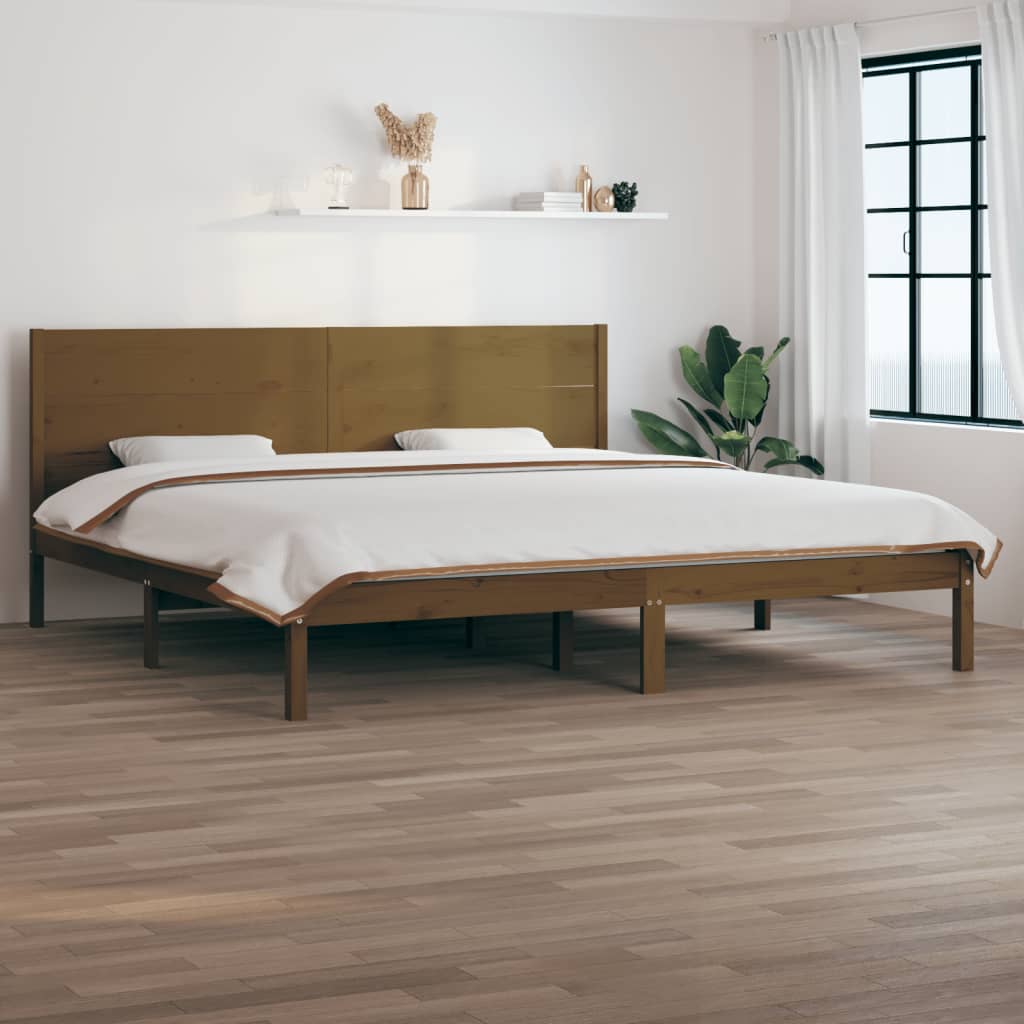 vidaXL Bed Frame Honey Brown Solid Wood 180x200 cm Super King Size