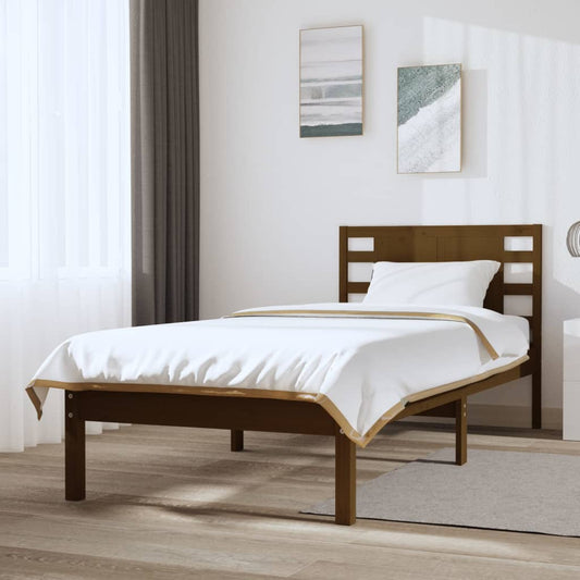 vidaXL Bed Frame Honey Brown Solid Wood Pine 90x200 cm