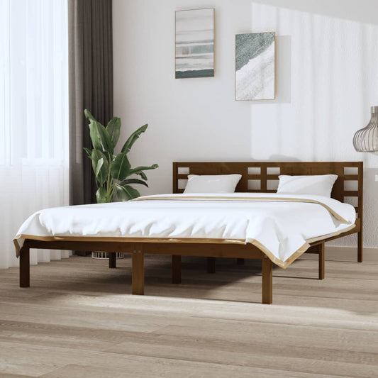 vidaXL Bed Frame Honey Brown Solid Wood Pine 120x200 cm