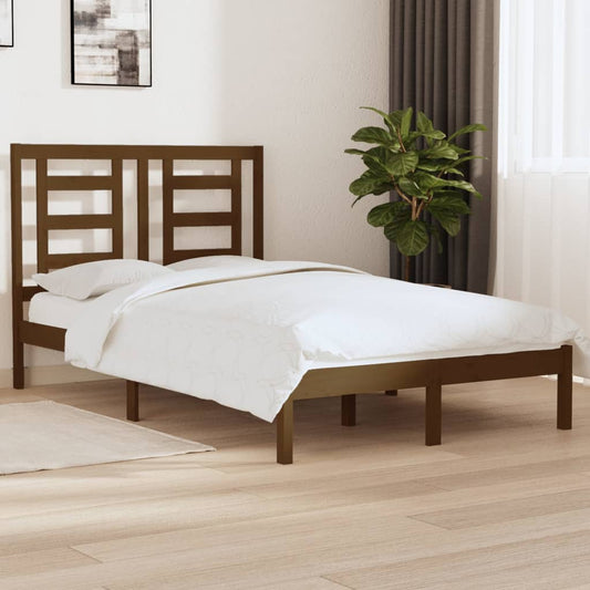 vidaXL Bed Frame Honey Brown Solid Wood Pine 90x200 cm