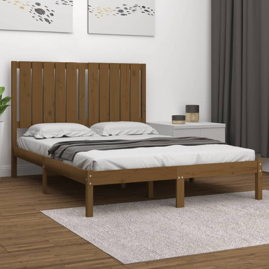vidaXL Bed Frame Honey Brown Solid Wood Pine 120x200 cm
