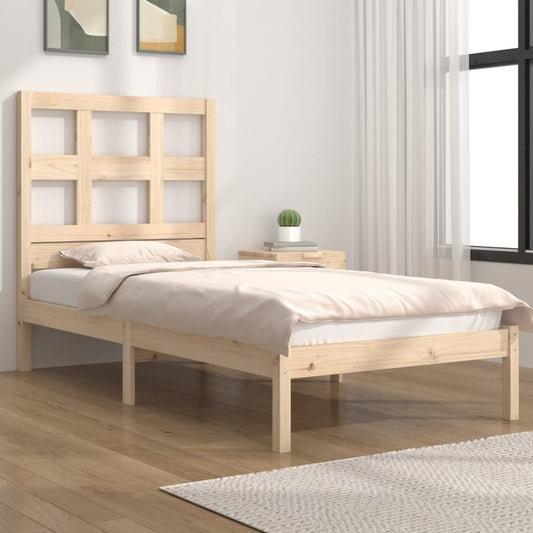 vidaXL Bed Frame Solid Wood Pine 90x190 cm Single