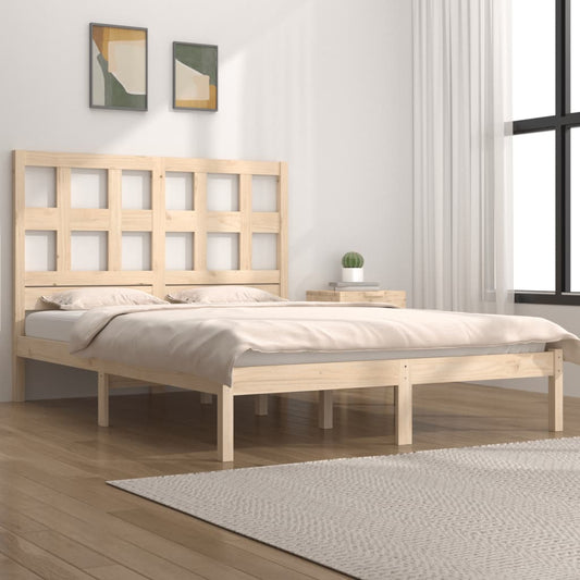 vidaXL Bed Frame Solid Wood Pine 120x190 cm Small Double