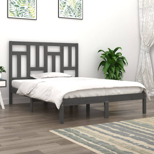 vidaXL Bed Frame Grey Solid Wood Pine 120x200 cm