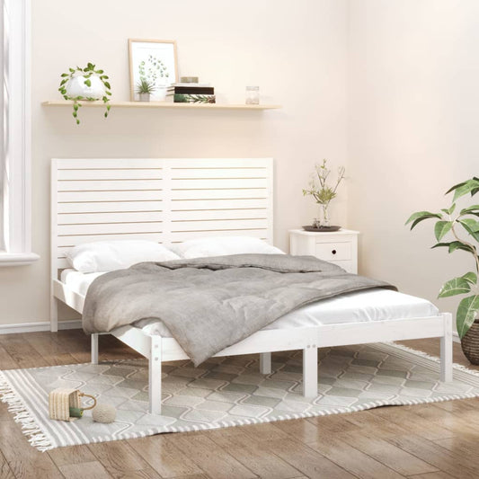 vidaXL Bed Frame White Solid Wood 140x200 cm