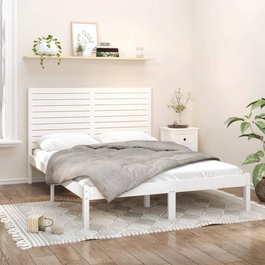 vidaXL Bed Frame White Solid Wood 160x200 cm