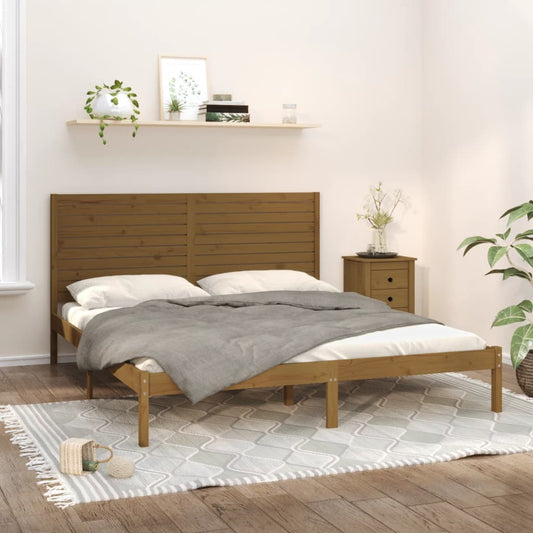 vidaXL Bed Frame Honey Brown Solid Wood 200x200 cm