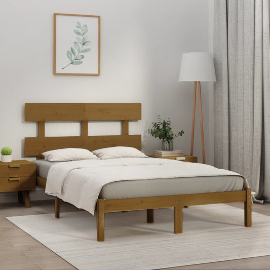vidaXL Bed Frame Honey Brown Solid Wood 200x200 cm