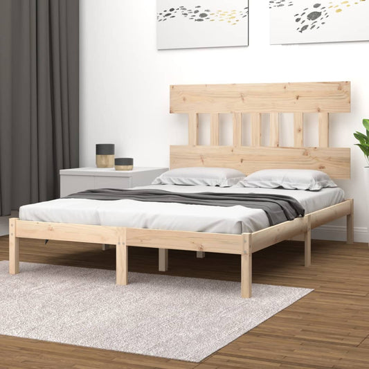 vidaXL Bed Frame Solid Wood 135x190 cm Double