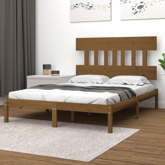 vidaXL Bed Frame Honey Brown Solid Wood 120x200 cm