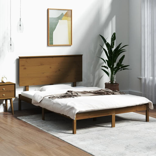 vidaXL Bed Frame Honey Brown Solid Wood Pine 120x200 cm
