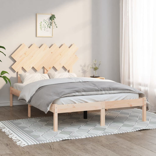 vidaXL Bed Frame 135x190 cm Double Solid Wood
