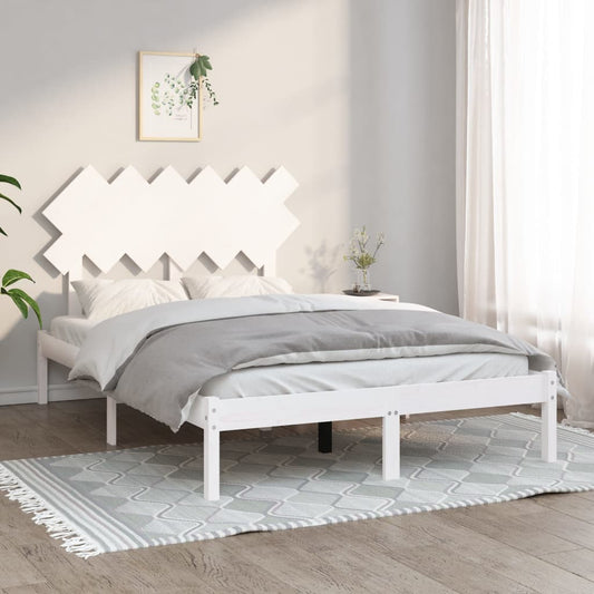 vidaXL Bed Frame White 120x200 cm Solid Wood