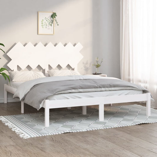 vidaXL Bed Frame White 140x200 cm Solid Wood