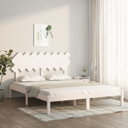 vidaXL Bed Frame White 160x200 cm Solid Wood