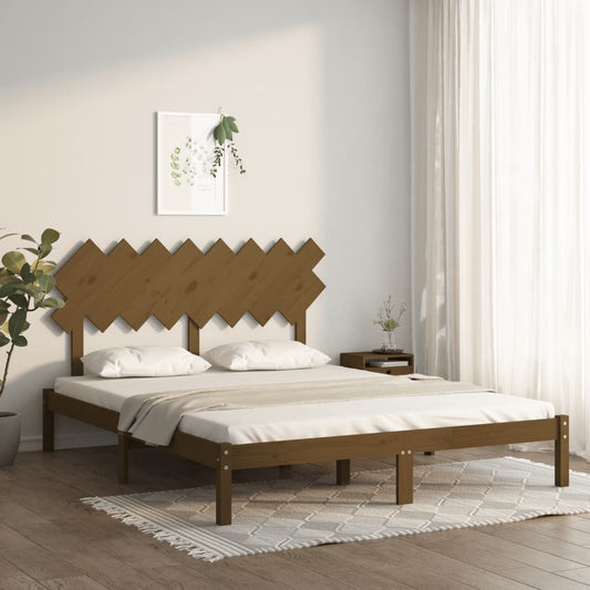 vidaXL Bed Frame Honey Brown 160x200 cm Solid Wood