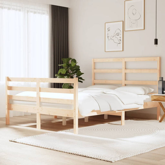 vidaXL Bed Frame Solid Wood Pine 150x200 cm King Size