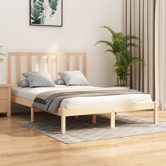 vidaXL Bed Frame Solid Wood Pine 135x190 cm Double