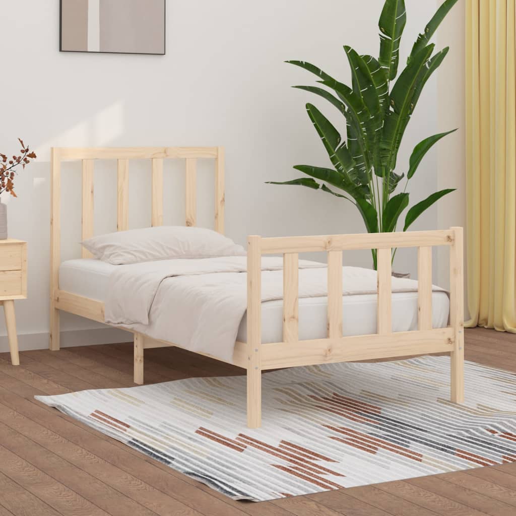 vidaXL Bed Frame Solid Wood 90x190 cm Single