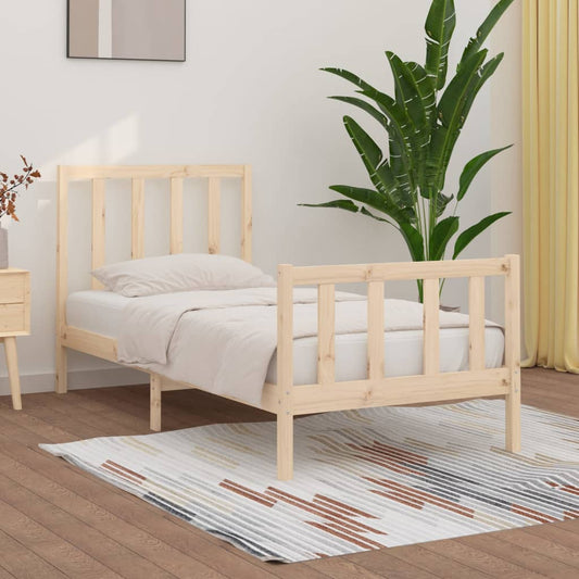 vidaXL Bed Frame Solid Wood 90x190 cm Single