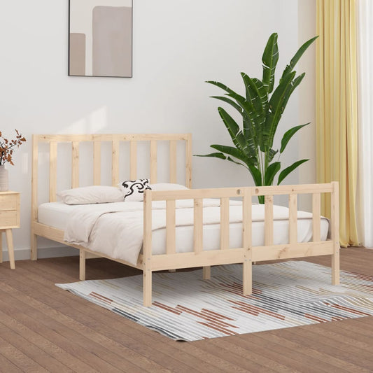 vidaXL Bed Frame Solid Wood 135x190 cm Double