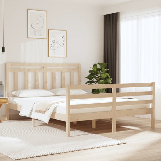 vidaXL Bed Frame Solid Wood 135x190 cm Double