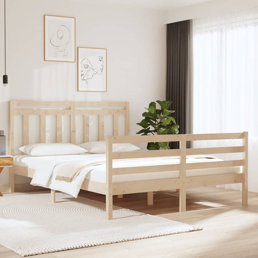 vidaXL Bed Frame Solid Wood 150x200 cm King Size