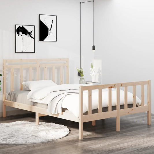 vidaXL Bed Frame Solid Wood 140x190 cm