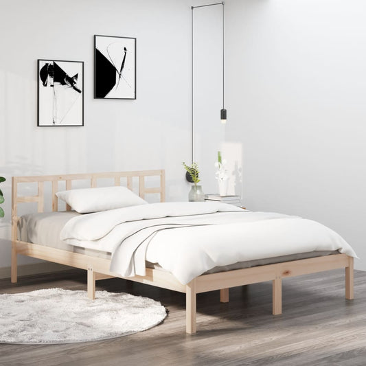 vidaXL Bed Frame Solid Wood 140x190 cm