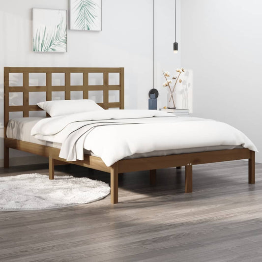 vidaXL Bed Frame Honey Brown Solid Wood 200x200 cm