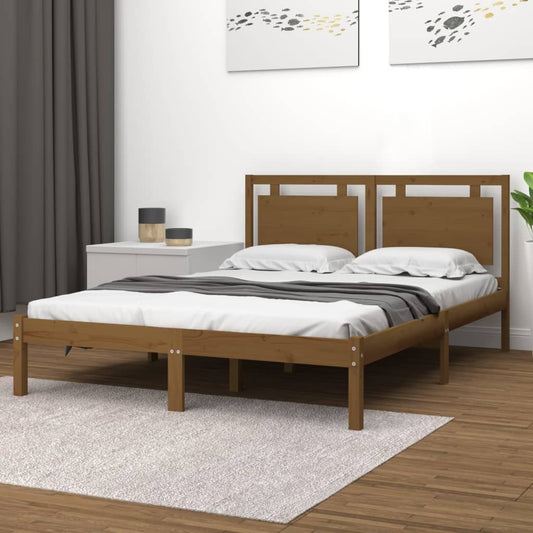 vidaXL Bed Frame Honey Brown Solid Wood 120x200 cm