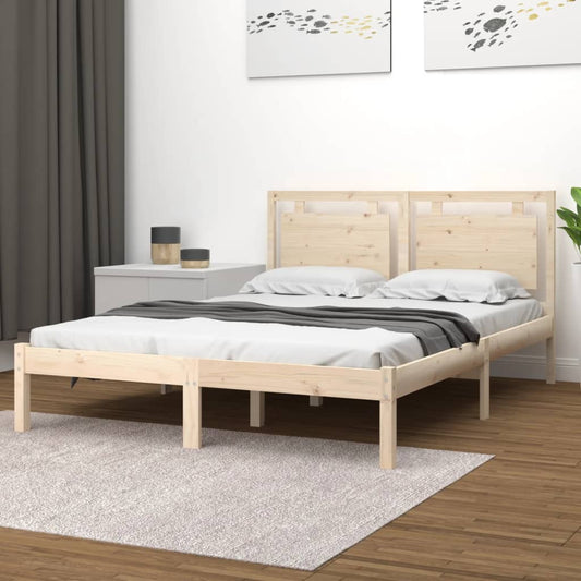 vidaXL Bed Frame Solid Wood 140x200 cm