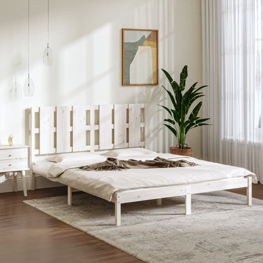 vidaXL Bed Frame White Solid Wood 150x200 cm King Size