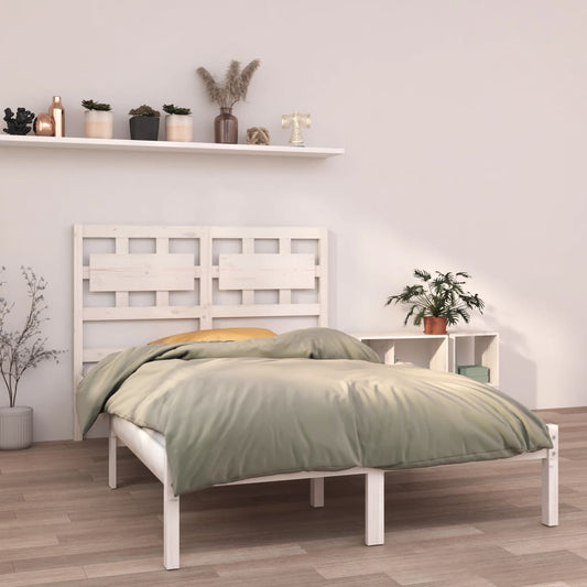 vidaXL Bed Frame White Solid Wood 140x190 cm