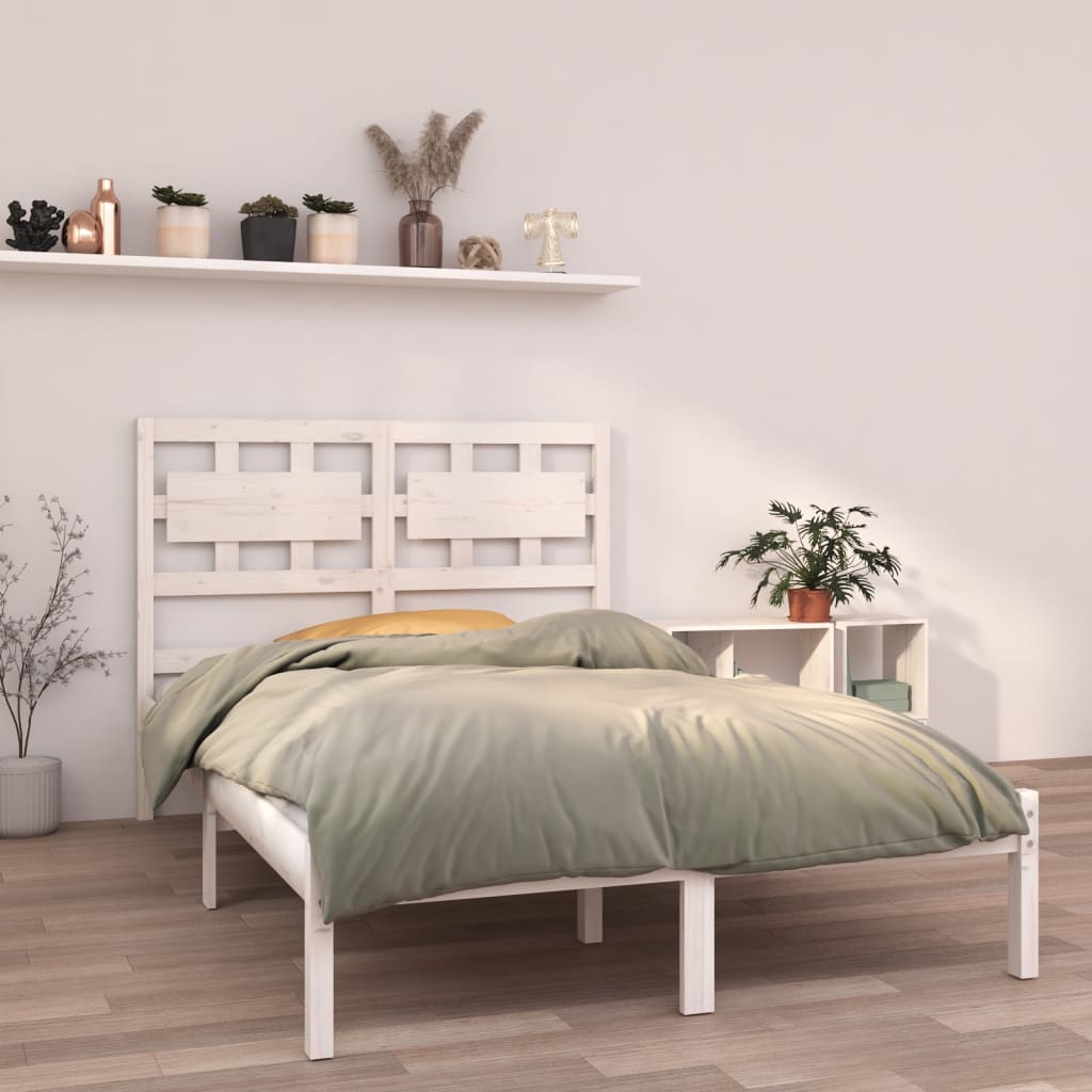 vidaXL Bed Frame White Solid Wood 120x200 cm