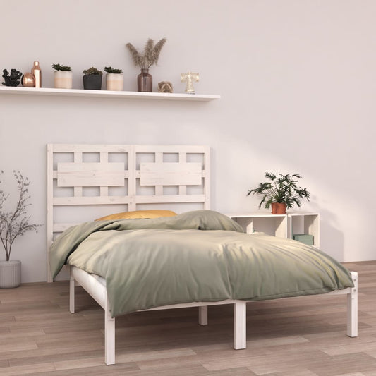 vidaXL Bed Frame White Solid Wood 120x200 cm