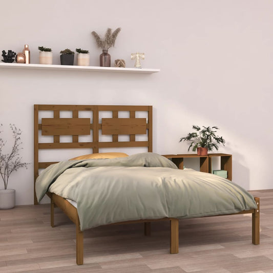 vidaXL Bed Frame Honey Brown Solid Wood 150x200 cm King Size