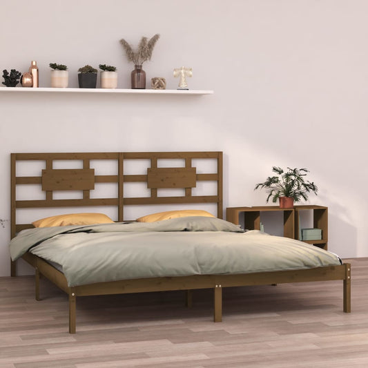 vidaXL Bed Frame Honey Brown Solid Wood 160x200 cm