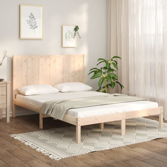 vidaXL Bed Frame Solid Wood Pine 135x190 cm Double