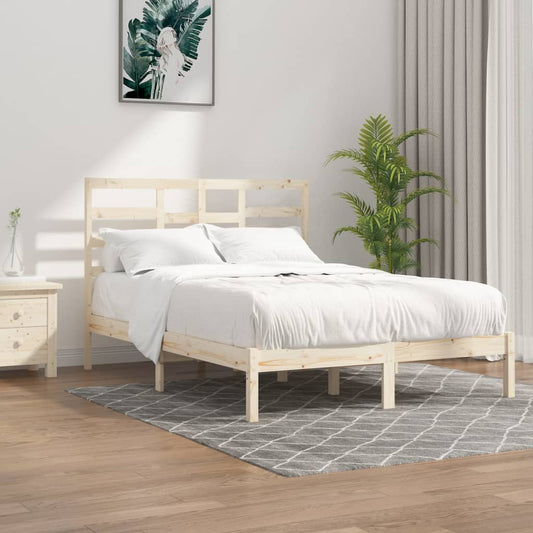 vidaXL Bed Frame Solid Wood 135x190 cm Double