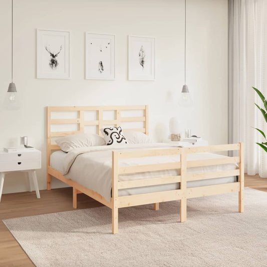 vidaXL Bed Frame Solid Wood 120x190 cm Small Double