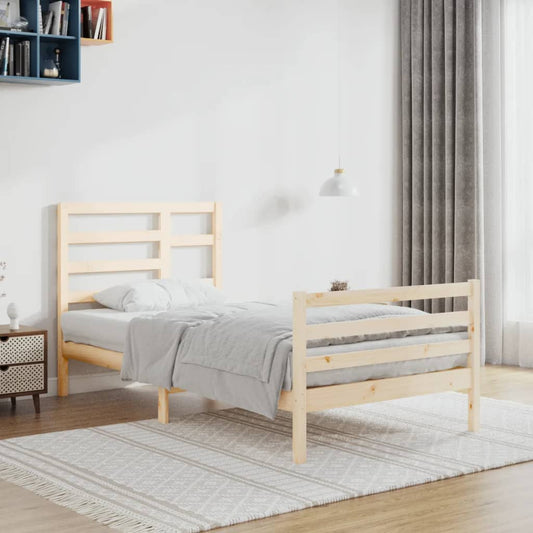 vidaXL Bed Frame Solid Wood 90x200 cm