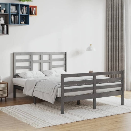 vidaXL Bed Frame Grey Solid Wood 120x200 cm
