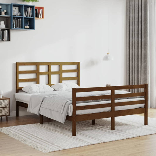 vidaXL Bed Frame Honey Brown Solid Wood 120x200 cm