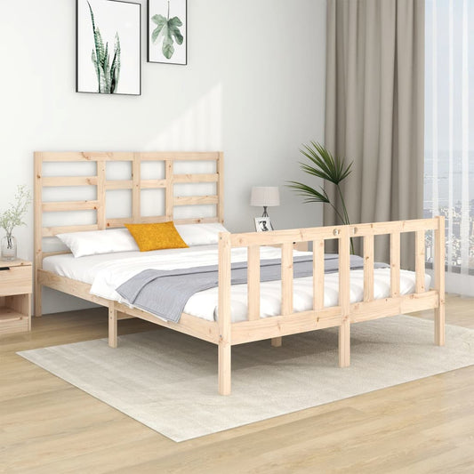 vidaXL Bed Frame Solid Wood 135x190 cm Double