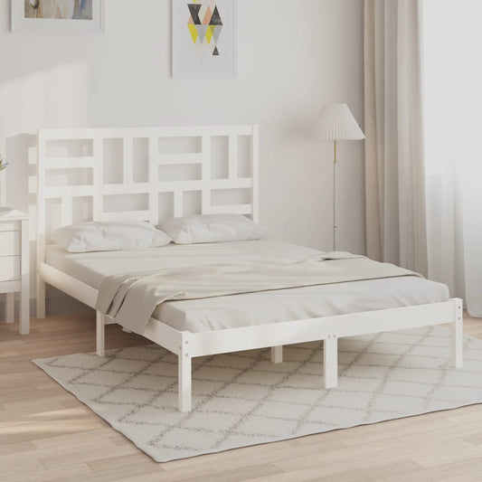 vidaXL Bed Frame White Solid Wood 120x200 cm
