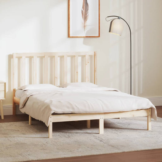 vidaXL Bed Frame Solid Wood Pine 135x190 cm Double