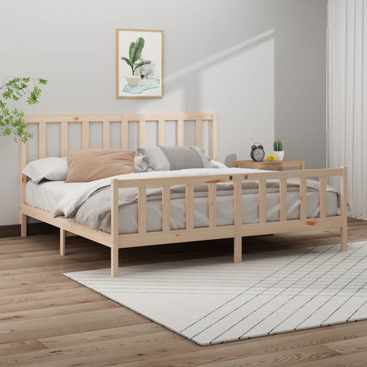 vidaXL Bed Frame Solid Wood Pine 200x200 cm