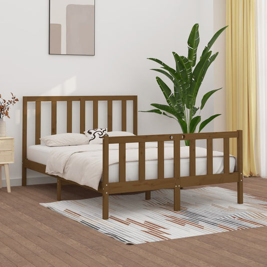 vidaXL Bed Frame Honey Brown Solid Wood 120x200 cm